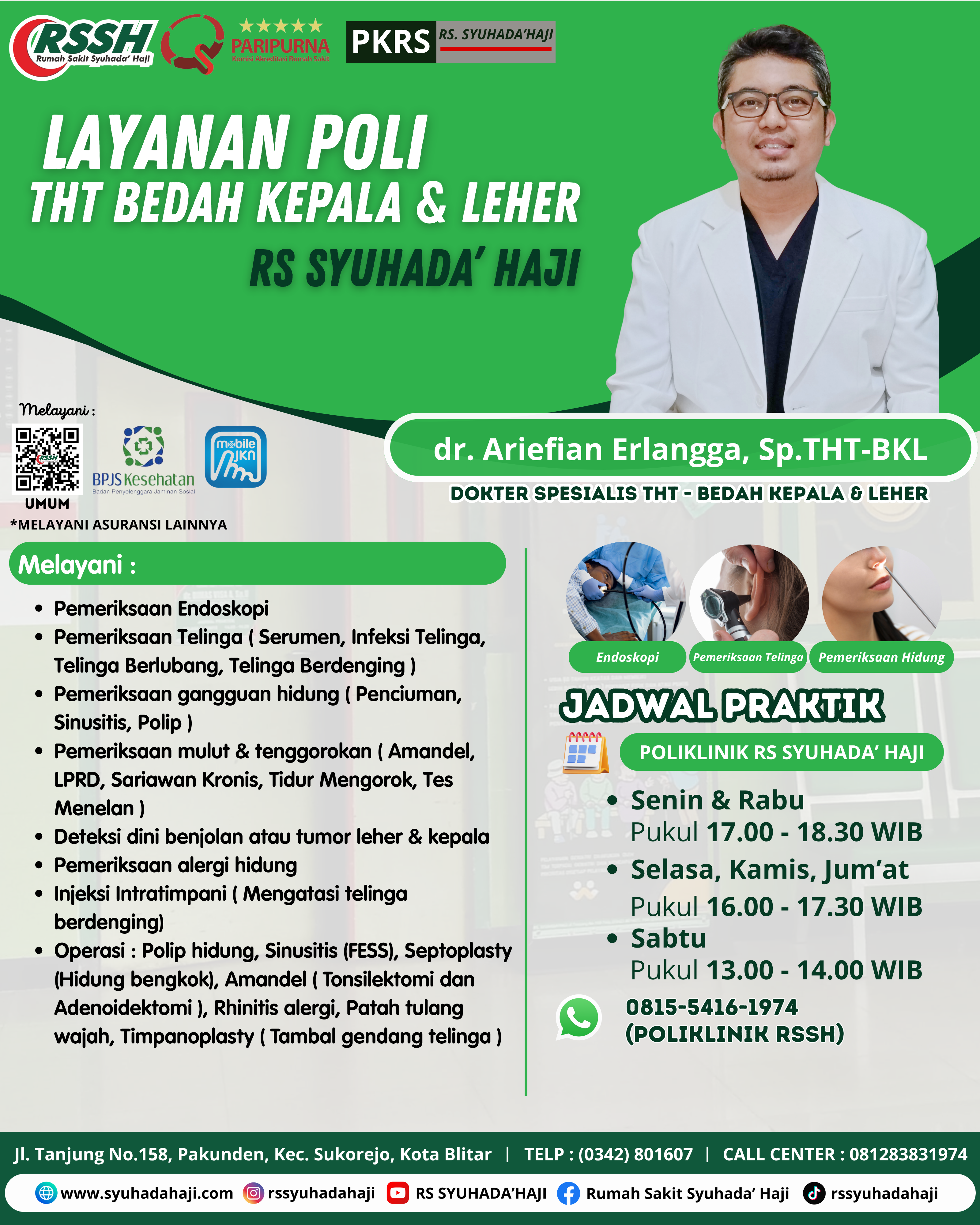 Informasi Dokter Spesialis THT-BKL Baru